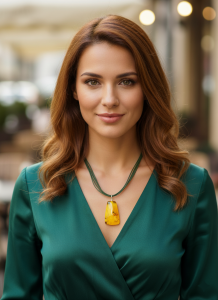 Kolia z bursztynem mlecznym - Butterscotch Baltic Amber Butterscotch - Amber Figaro Handmade